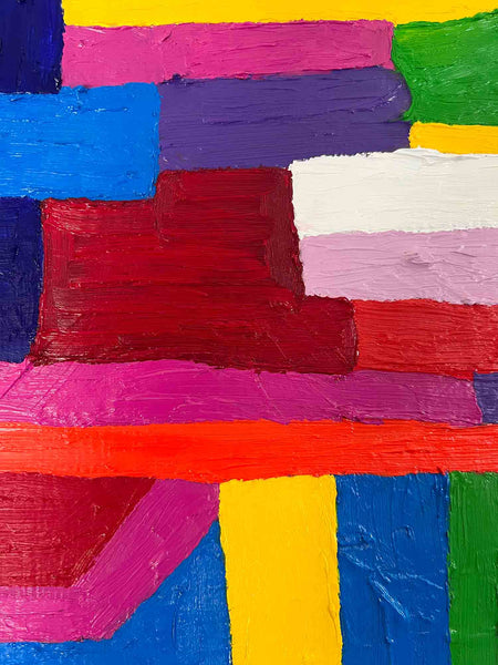 Découvrez "MESS" issue de la série PRISMES d'Alina Schiau, aka alina(lalala).Huile et acrylique sur toile de lin montée sur châssis. - 2023. Découvrez toutes les oeuvres de l'univers contemporain, déjanté et décapant de l'artiste.