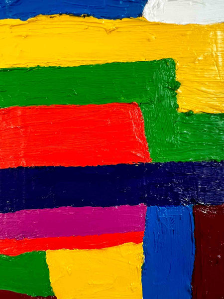 Découvrez "MESS" issue de la série PRISMES d'Alina Schiau, aka alina(lalala).Huile et acrylique sur toile de lin montée sur châssis. - 2023. Découvrez toutes les oeuvres de l'univers contemporain, déjanté et décapant de l'artiste.