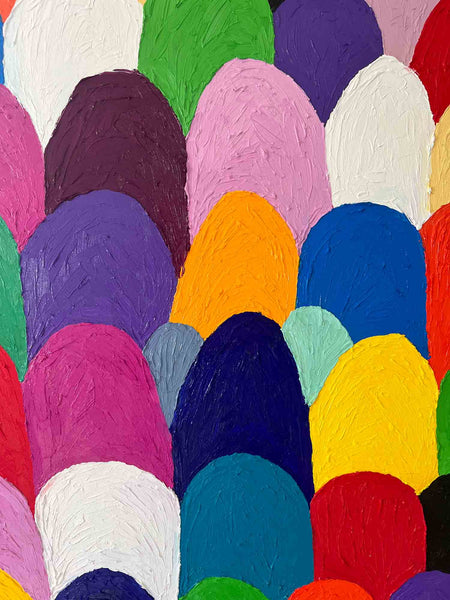 Découvrez "CLOUDS" issue de la série PRISMES d'Alina Schiau, aka alina(lalala).Huile et acrylique sur toile de lin montée sur châssis. - 2023. Découvrez toutes les oeuvres de l'univers contemporain, déjanté et décapant de l'artiste.