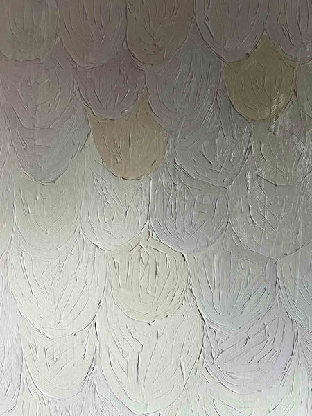 Découvrez "SILK" issue de la série PRISMES, SCALE d'Alina Schiau, aka alina(lalala).Huile et acrylique sur toile de lin montée sur châssis. - 2024. Découvrez toutes les oeuvres de l'univers contemporain, déjanté et décapant de l'artiste.