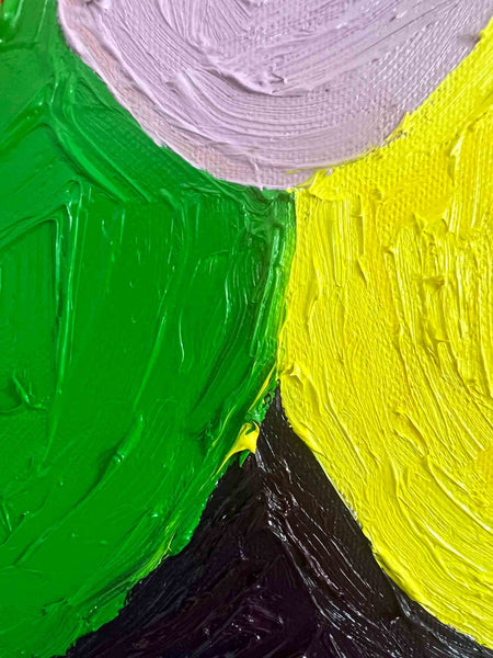 Découvrez "WAVES" issue de la série PRISMES d'Alina Schiau, aka alina(lalala).Huile et acrylique sur toile de lin montée sur châssis. - 2023. Découvrez toutes les oeuvres de l'univers contemporain, déjanté et décapant de l'artiste.