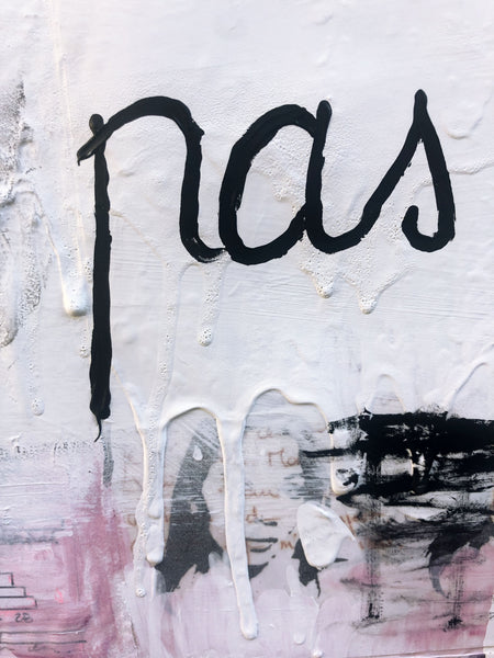 Découvrez "UNTITLED" peinture d'Alina Schiau, aka (lalala) de la série WORDS. Technique mixte sur toile.  Acrylique, bombe, Posca et collage de dessin sur carton, sur toile montée sur châssis. Voir toutes les oeuvres, l'univers contemporain, déjanté et décapant de l'artiste.