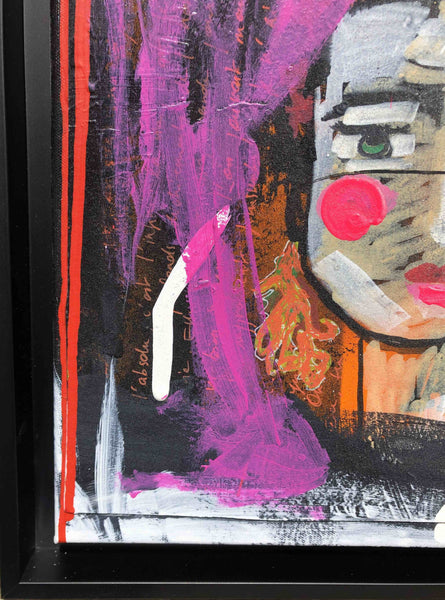 Découvrez "UNTITLED" peinture d'Alina Schiau, aka (lalala) de la série WORDS. Technique mixte sur toile.  Acrylique, bombe, Posca et collage de dessin sur carton, sur toile montée sur châssis. Voir toutes les oeuvres, l'univers contemporain, déjanté et décapant de l'artiste.