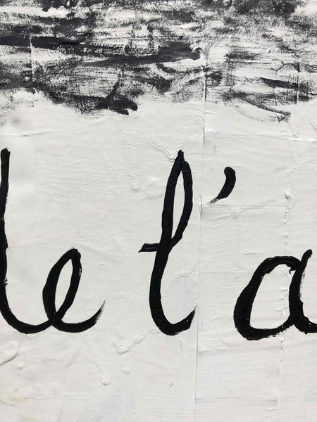 Découvrez "UNTITLED" peinture d'Alina Schiau, aka (lalala) de la série WORDS. Technique mixte sur toile.  Acrylique, bombe, Posca et collage de dessin sur carton, sur toile montée sur châssis. Voir toutes les oeuvres, l'univers contemporain, déjanté et décapant de l'artiste.