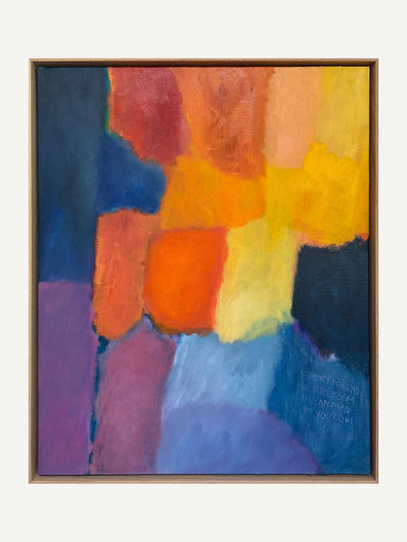 BECOMING, Alina Schiau, 2026, huile et bâtons d'huile sur lin, 73 × 60 cm