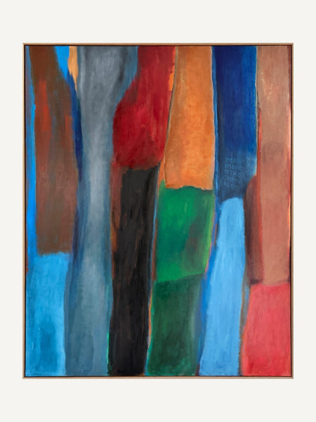 BETWEEN WORLDS, Alina Schiau, 2026, huile et bâtons d'huile sur lin, 162 × 130 cm