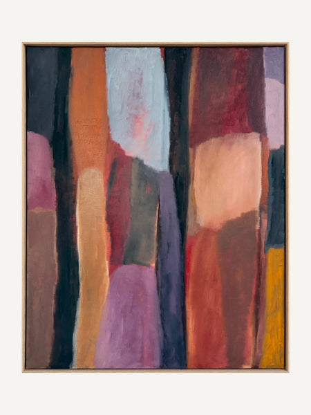 FRICTION, Alina Schiau, 2026, huile et bâtons d'huile sur lin, 100 × 81 cm