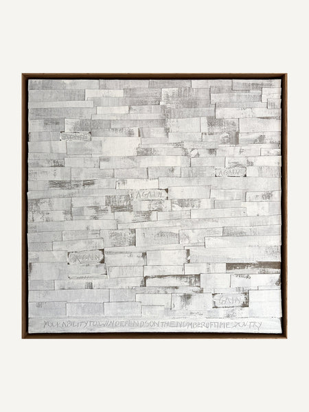 GAME II, Alina Schiau, 2024, acrylique et collage de toile sur toile, 50 × 50 cm
