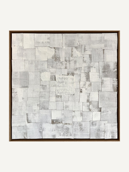GAME III, Alina Schiau, 2024, acrylique et collage de toile sur toile, 50 × 50 cm