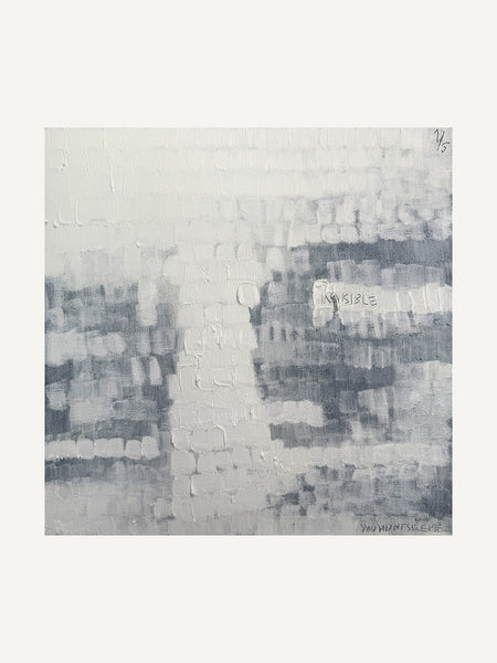 IMVISIBLE I, Alina Schiau, 2024, huile et acrylique sur toile, 40 × 40 cm