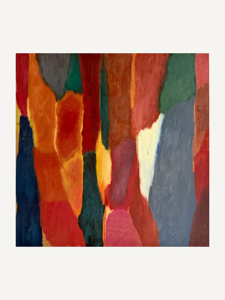 ROOTS, Alina Schiau, 2025, huile et bâtons d'huile sur lin, 120 × 120 cm