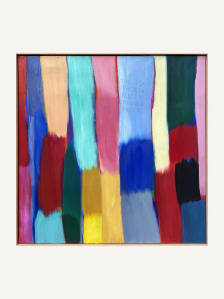 TEMPORAL ECHOES, Alina Schiau, 2025, huile et acrylique sur lin, 80 × 80 cm